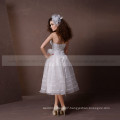 Elegant plain A line sweet heart with a lovely handmade feather flower wedding dress